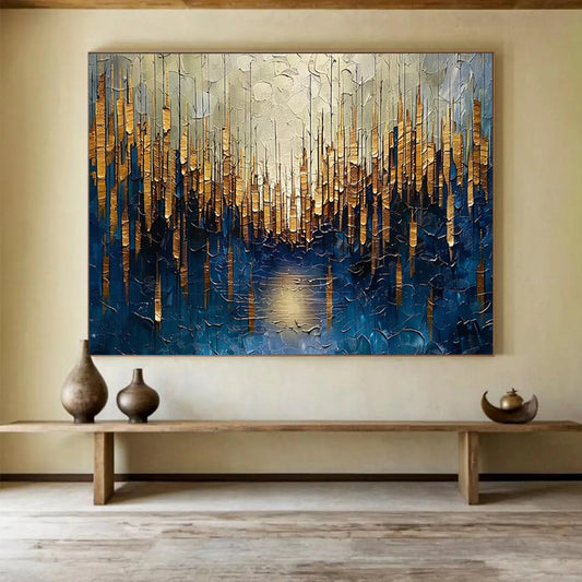 Golden Forest Abstract: A Luxurious Nature - Inspired Masterpiece DLZ157