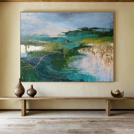 Vast Textured Abstract Painting for Living Room & Entryway DKH505