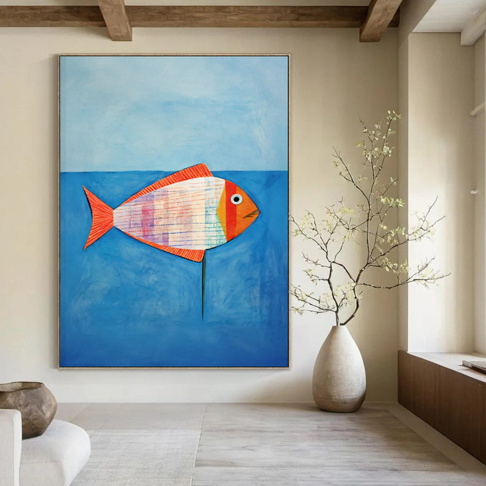 Custom Hand-Painted Abstract Mural for Office & Hallway LargeART1836