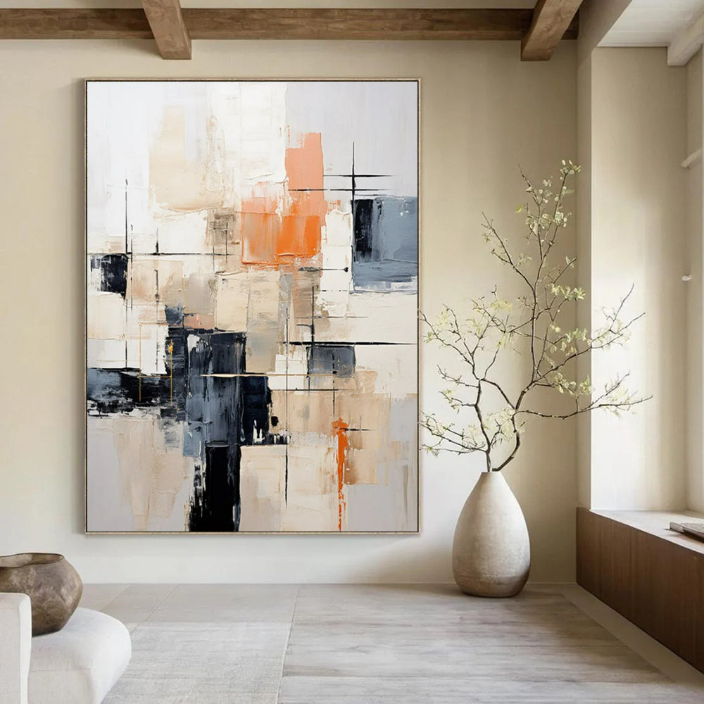 Large-Format Hand-Painted Abstract Canvases for Bedroom & Office LargeART2261