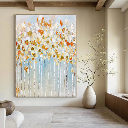 Extra - Large - Scale Hand - Painted Textured Custom Abstract Painting, for Decorating Entryway and Hotel DKH1461