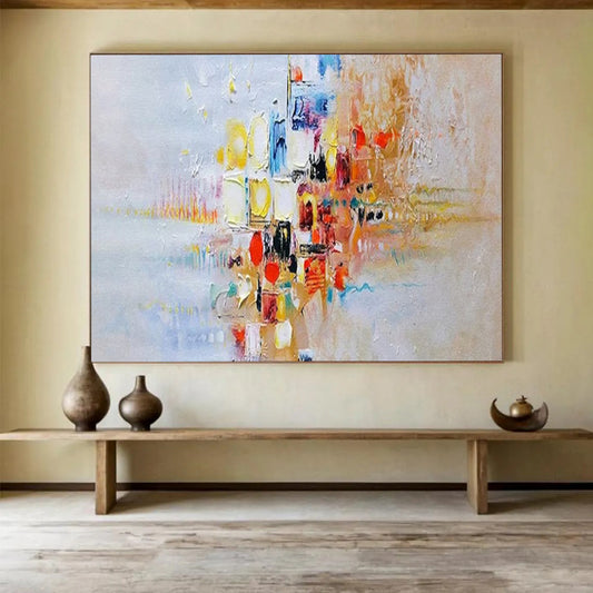 Colorful Abstract Cityscape - Vibrant Living Room or Office Art DLZ180