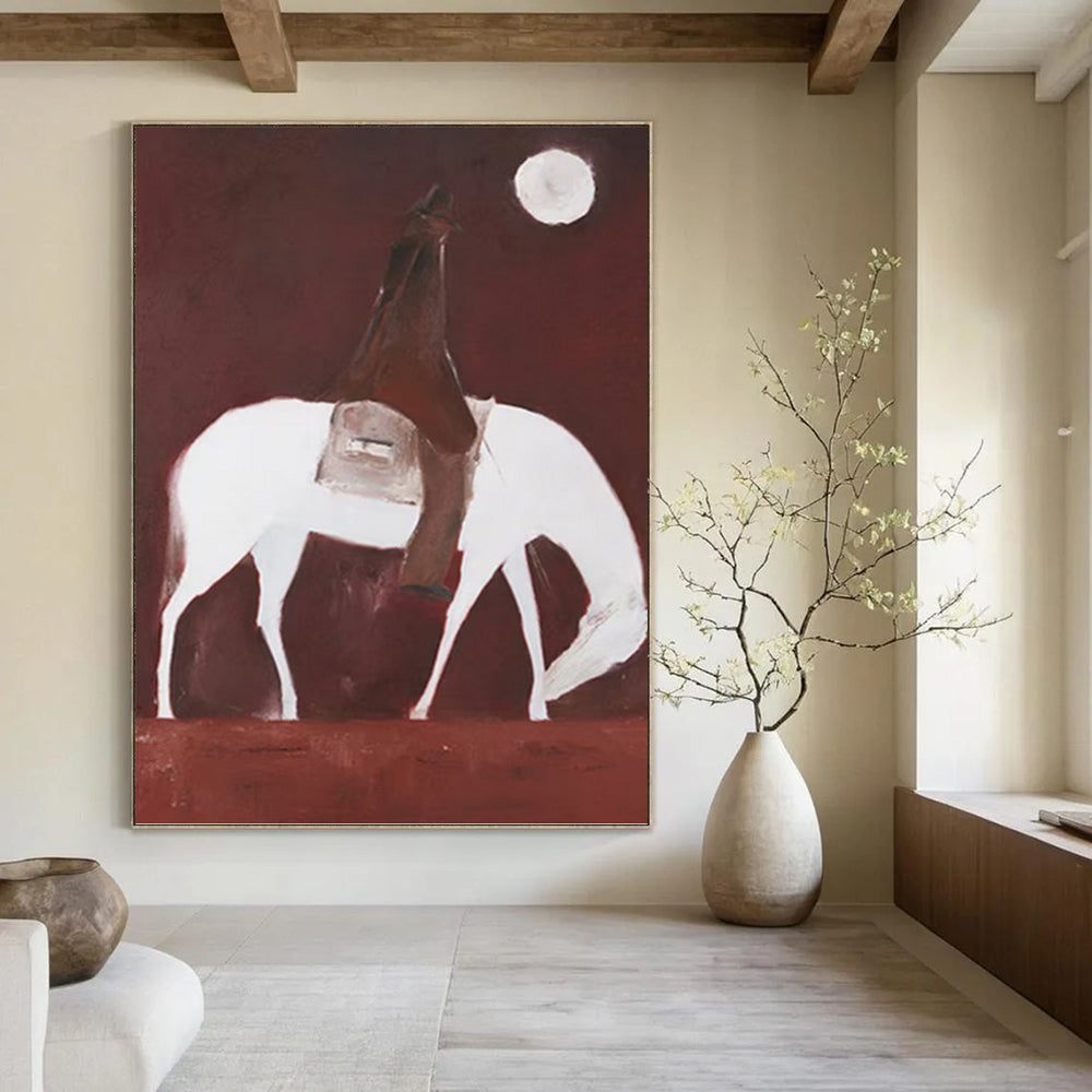 Large - Sized Elegant Hand - Painted Textured Abstract Canvas for Hallway & Living Room DKH1425