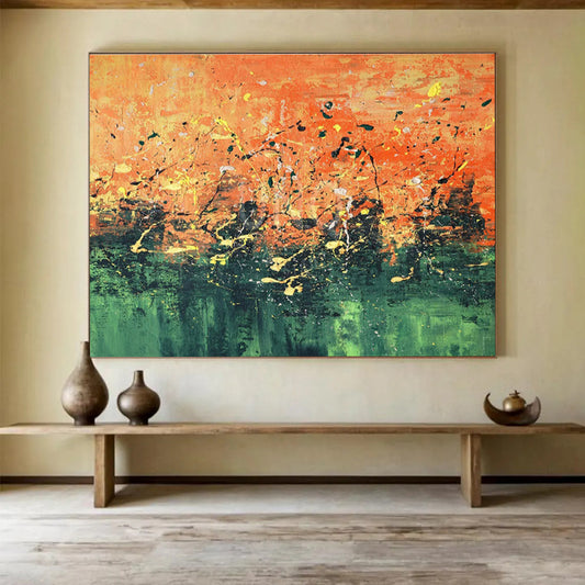 Large - Format Abstract Painting for Dining Room & Living Room DKH155