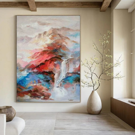 Gigantic Hand-Painted Abstract Mural for Living Room & Dining Room LargeART2346