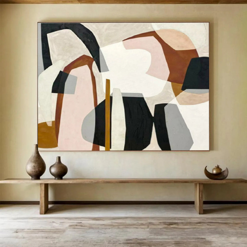 Grandiose Hand - Painted Textured Abstract Mural for Entryway & Dining Room DKH581