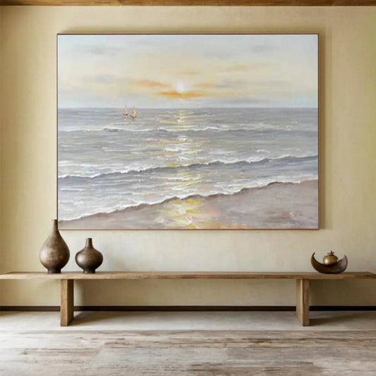 Serene Sea Sunset - Calming Living Room or Bedroom Art DLZ249