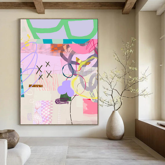 Hand-Painted Bespoke Abstract Canvas for Living Room & Hotel LargeART1823