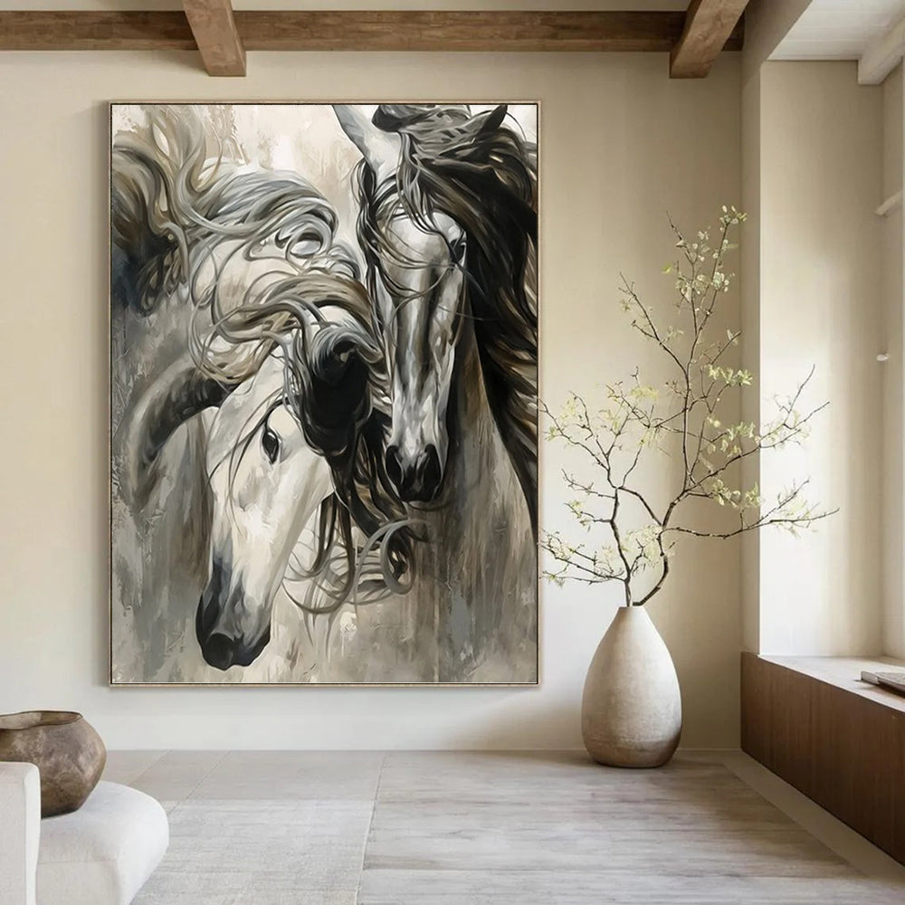 Vertical Hand - Painted Textured Custom Abstract Creation for Bedroom and Office DKH1644