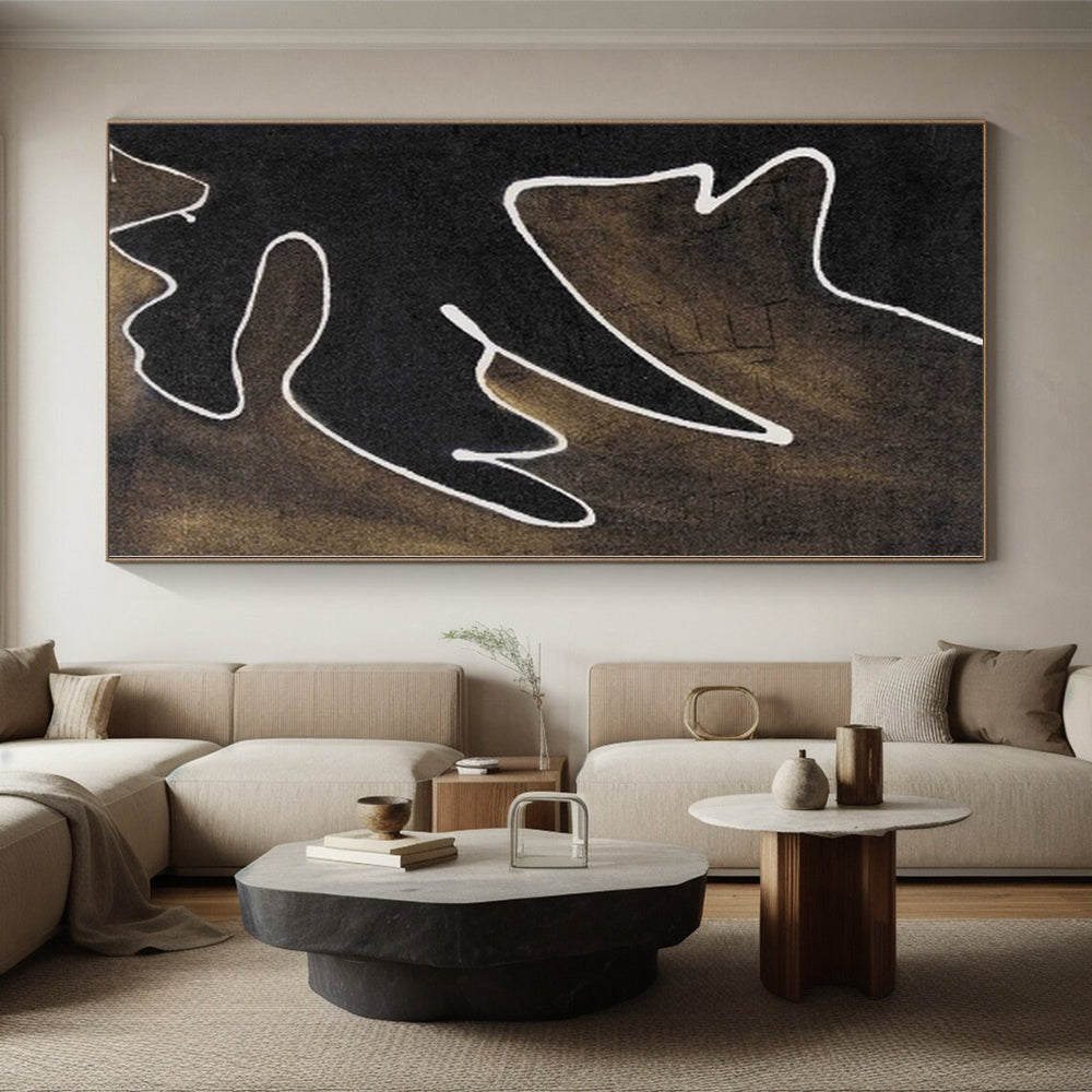 Monumental Abstract Swirl Painting - Made to Order Acrylic for Casino Lobby Entertainment Areas