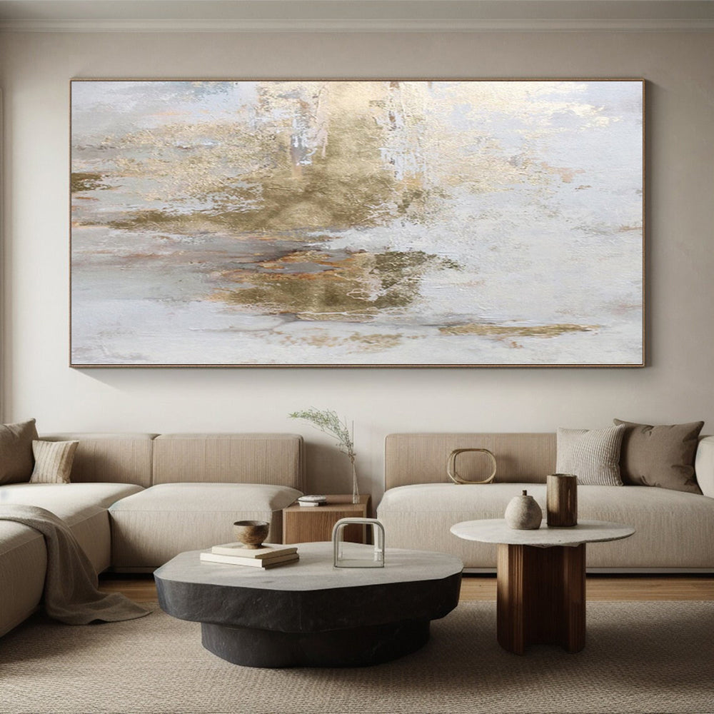 Monumental Custom Abstract Painting for Home Library Bookshelf Walls