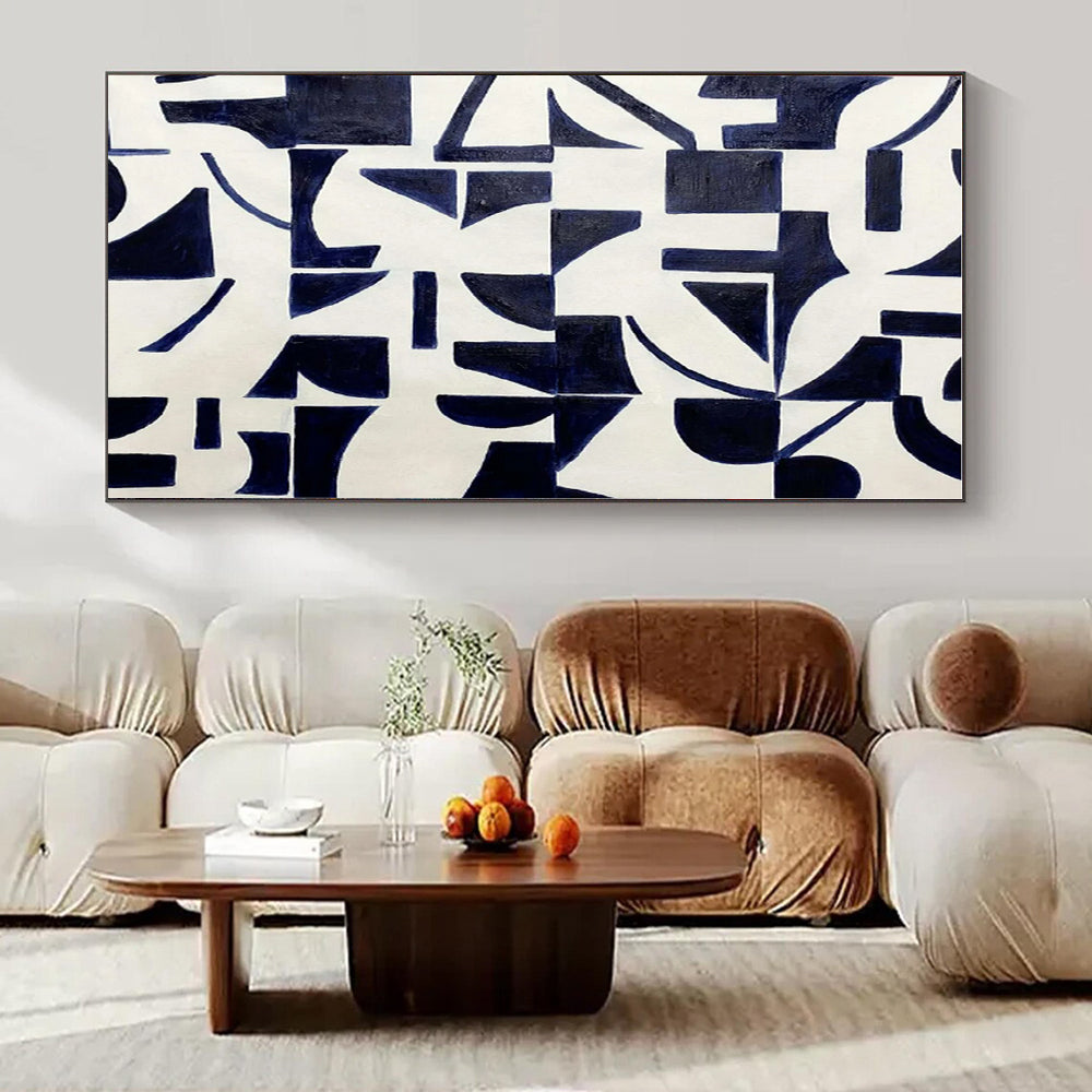 Custom Hand-Painted Abstract Canvas for Bedroom and Office