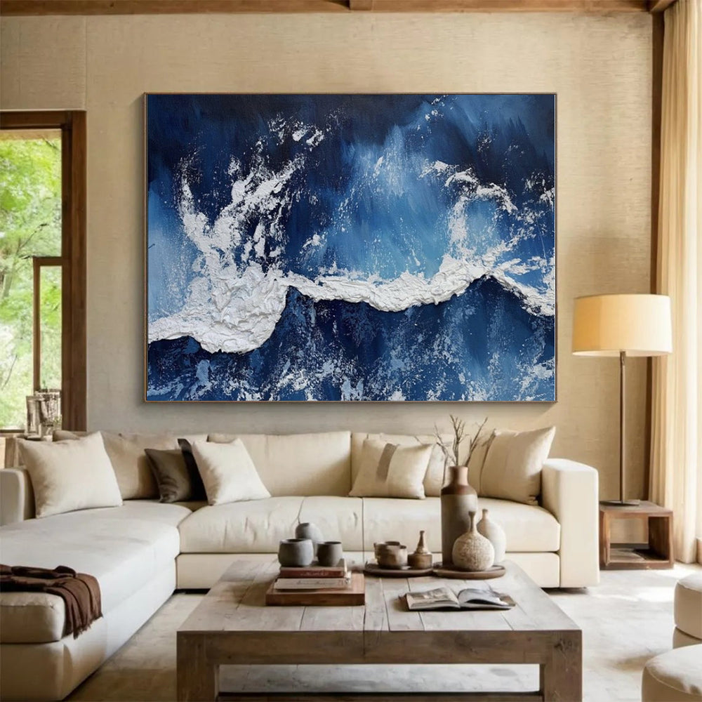 Huge Abstract Painting for Basement Home Theater Immersive Experience LargeART0669