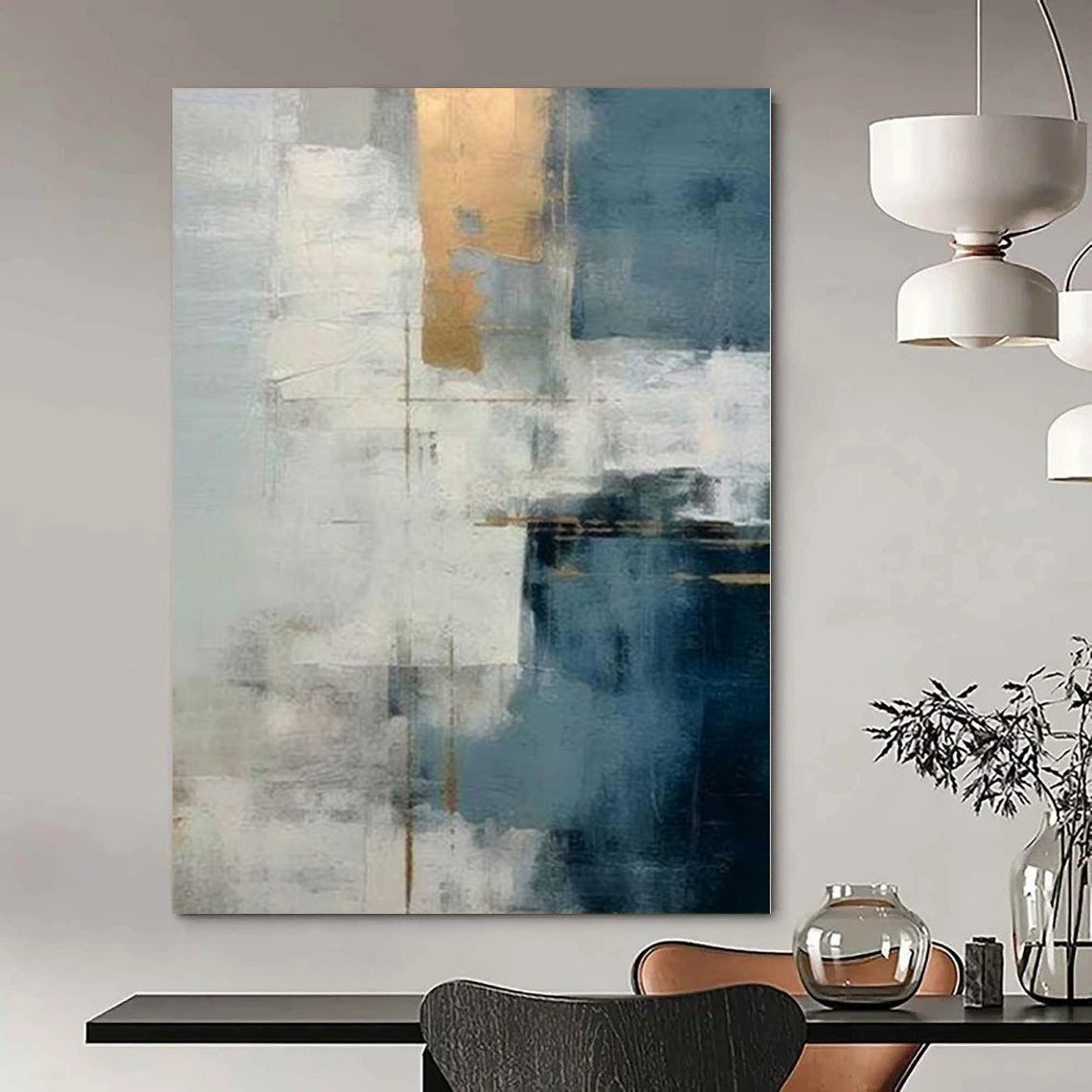 Playful Polka Dot Hand-Painted Abstract Wall Art for Fun Dining Rooms