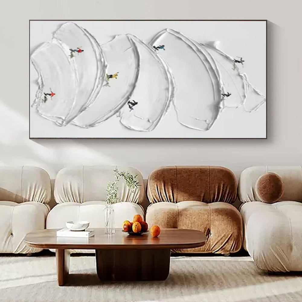 Large-Scale Hand-Painted Abstract Art for Dining Room and Hotel Lobby