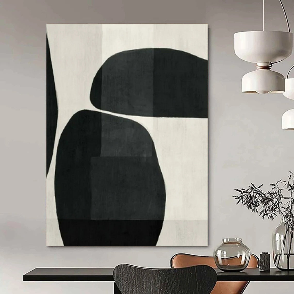 Hand-Painted Bespoke Abstract Painting for Dining Room & Hotel Meeting Rooms