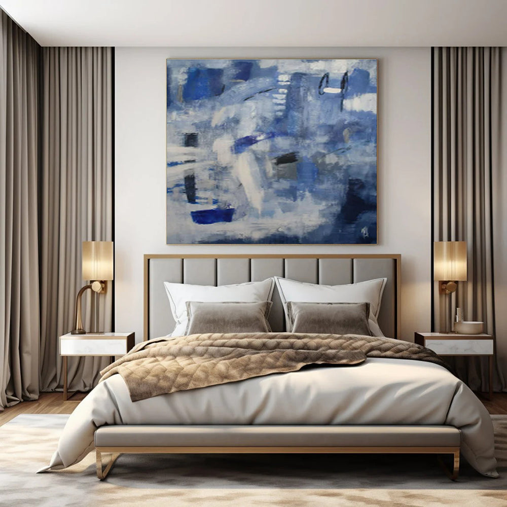 Hand-Painted Bespoke Abstract Art for Bedroom & Hotel Spa Areas