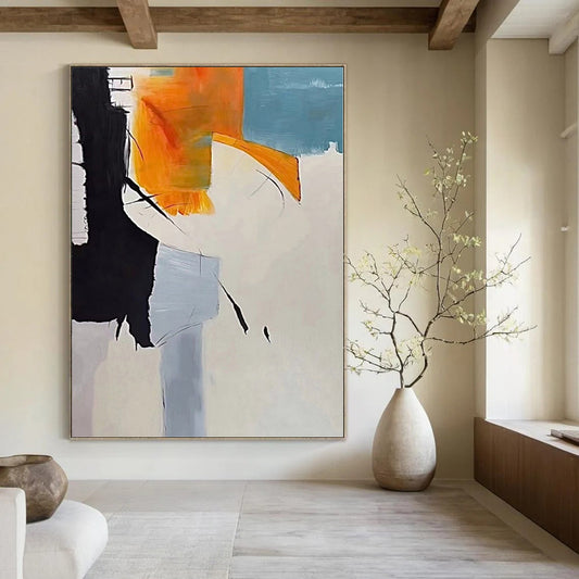 Monumental Abstract Painting for Ski Chalet Loft Areas - Commissioned Oil on Linen