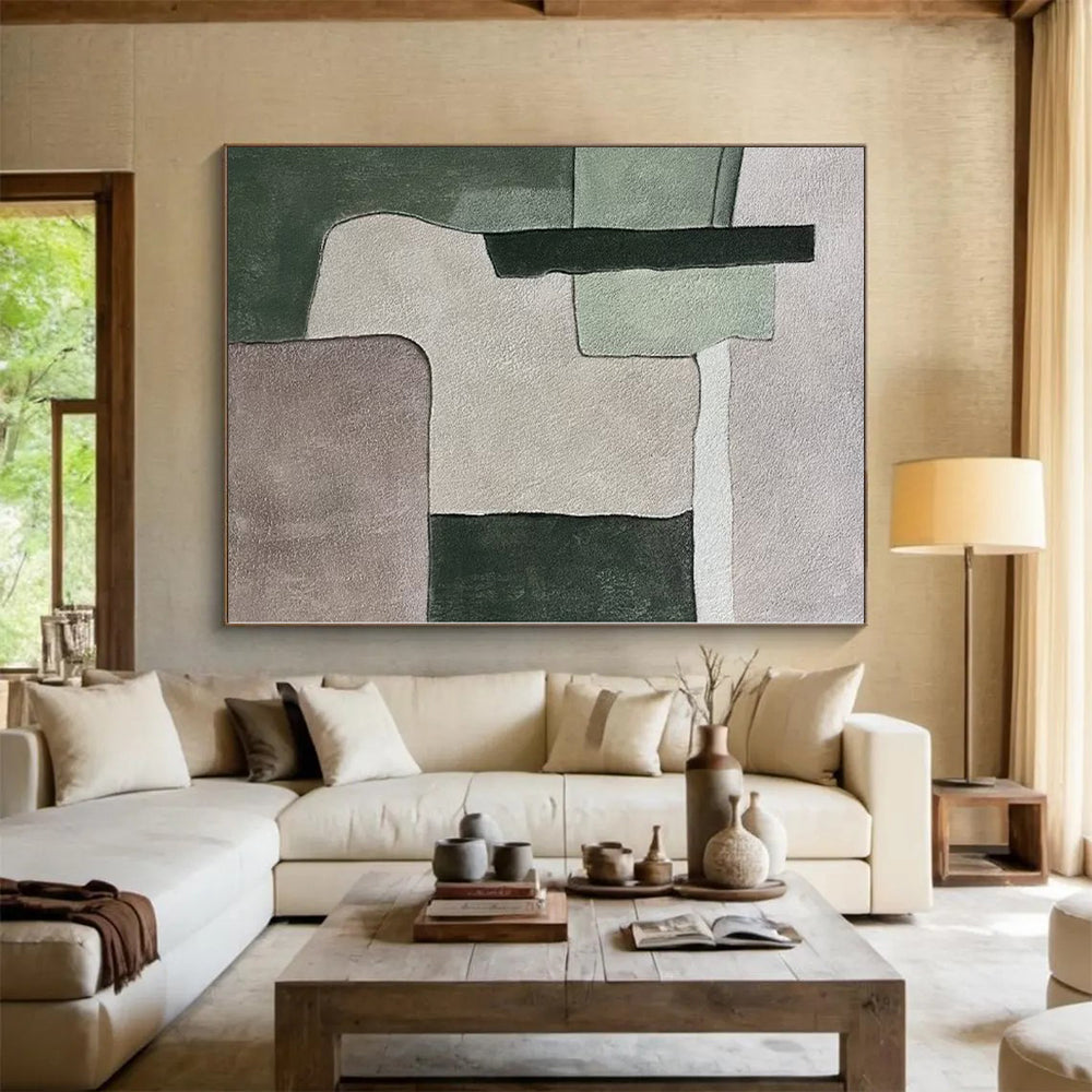 XXL Custom Abstract Canvas for Family Room Media Wall