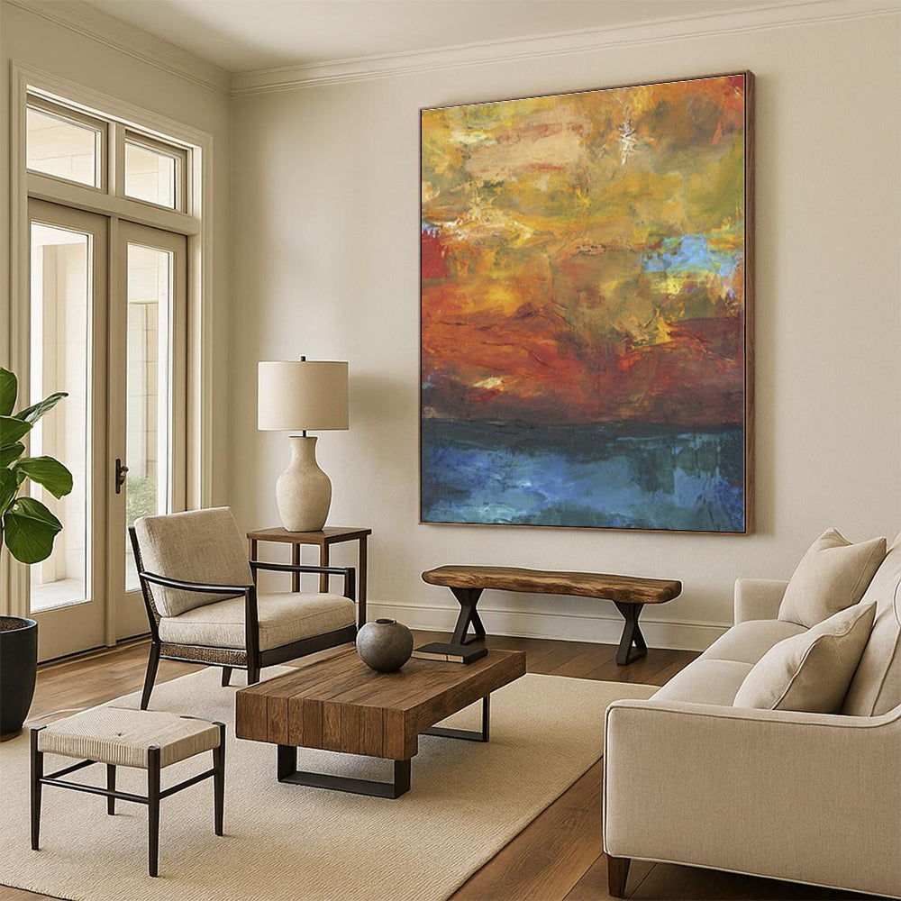 Gigantic Customized Abstract Canvas for Attic Home Office Ceiling