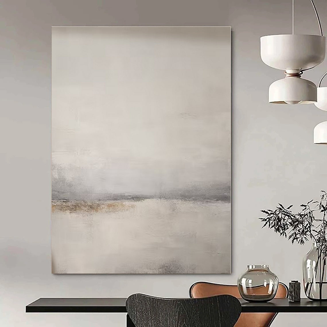 Hand-Painted Personalized Abstract Mural for Dining Room and Hotel Banquet Halls
