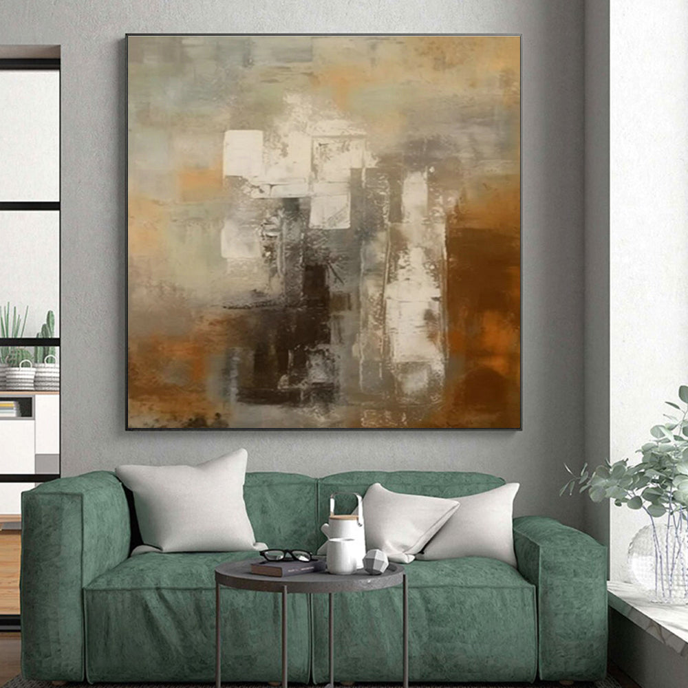 Tailored Large-Format Hand-Painted Abstract Canvas for Family Room Fireside Wall LargeART0602