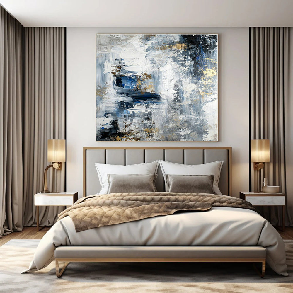 Oversized Custom Hand-Painted Abstract Art for Living Room & Hotel Outdoor Terraces