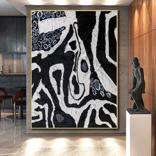 Giant Abstract Art Deco Mural - Commissioned Mixed Media for Boutique Hotel Suites