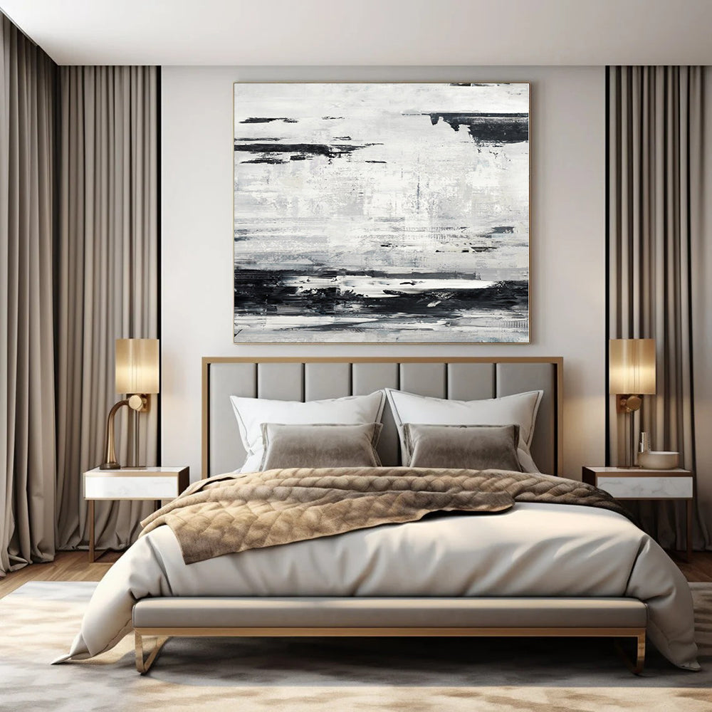 Huge Hand-Painted Contemporary Abstract Canvas for Dining Room Ceilings