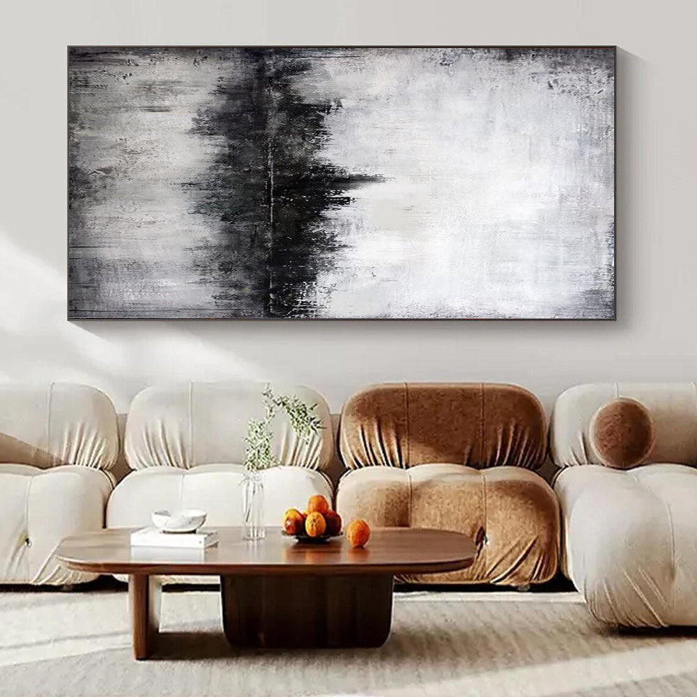 Oversized Hand-Painted Contemporary Abstract Mural for Family Dining Alcoves