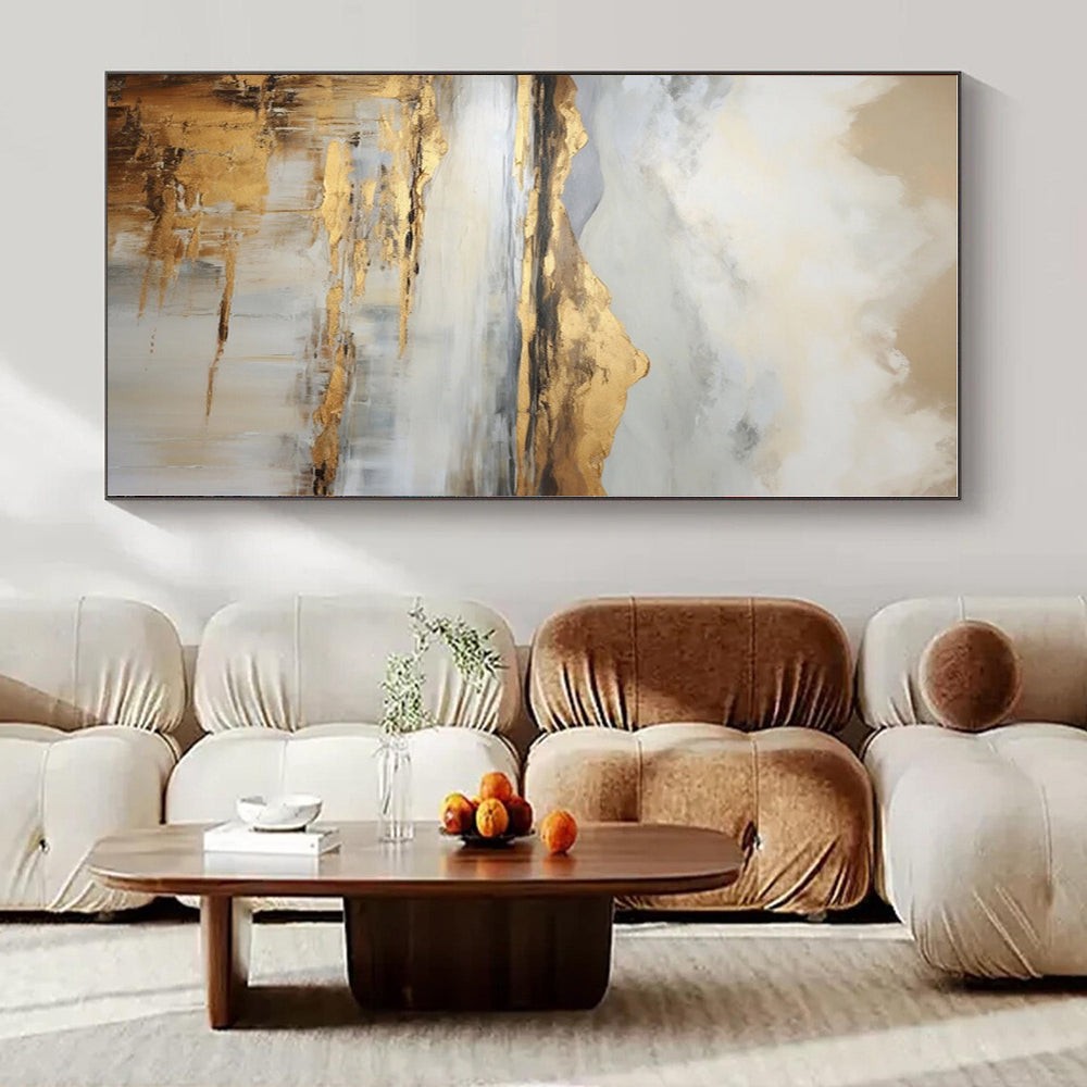 Retro Revival Hand-Painted Abstract Art for Nostalgic Bedrooms