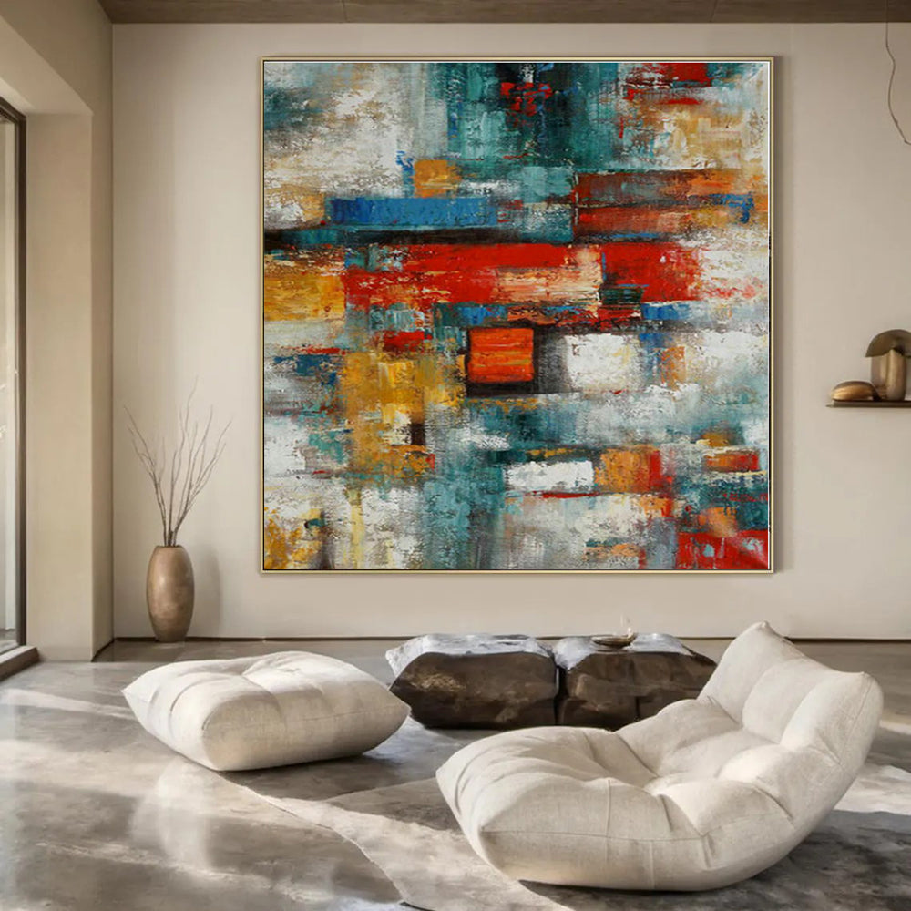 Hand-Painted Bespoke Abstract Canvas for Dining Room & Hotel Spa Areas
