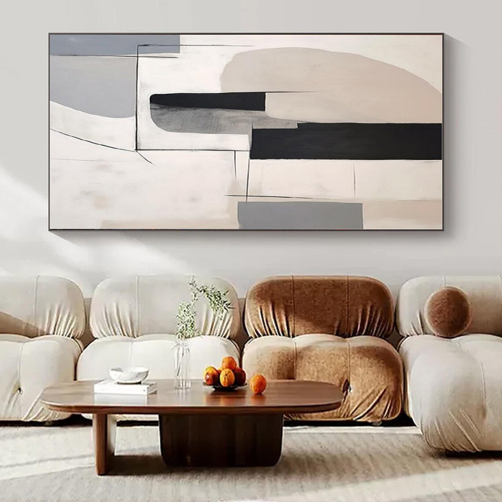 Large-Scale Hand-Painted Abstract Canvas for Living Room and Bar