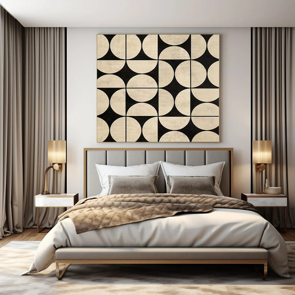 Oversized Hand-Painted Modern Abstract Painting for Family Home Meditation Rooms