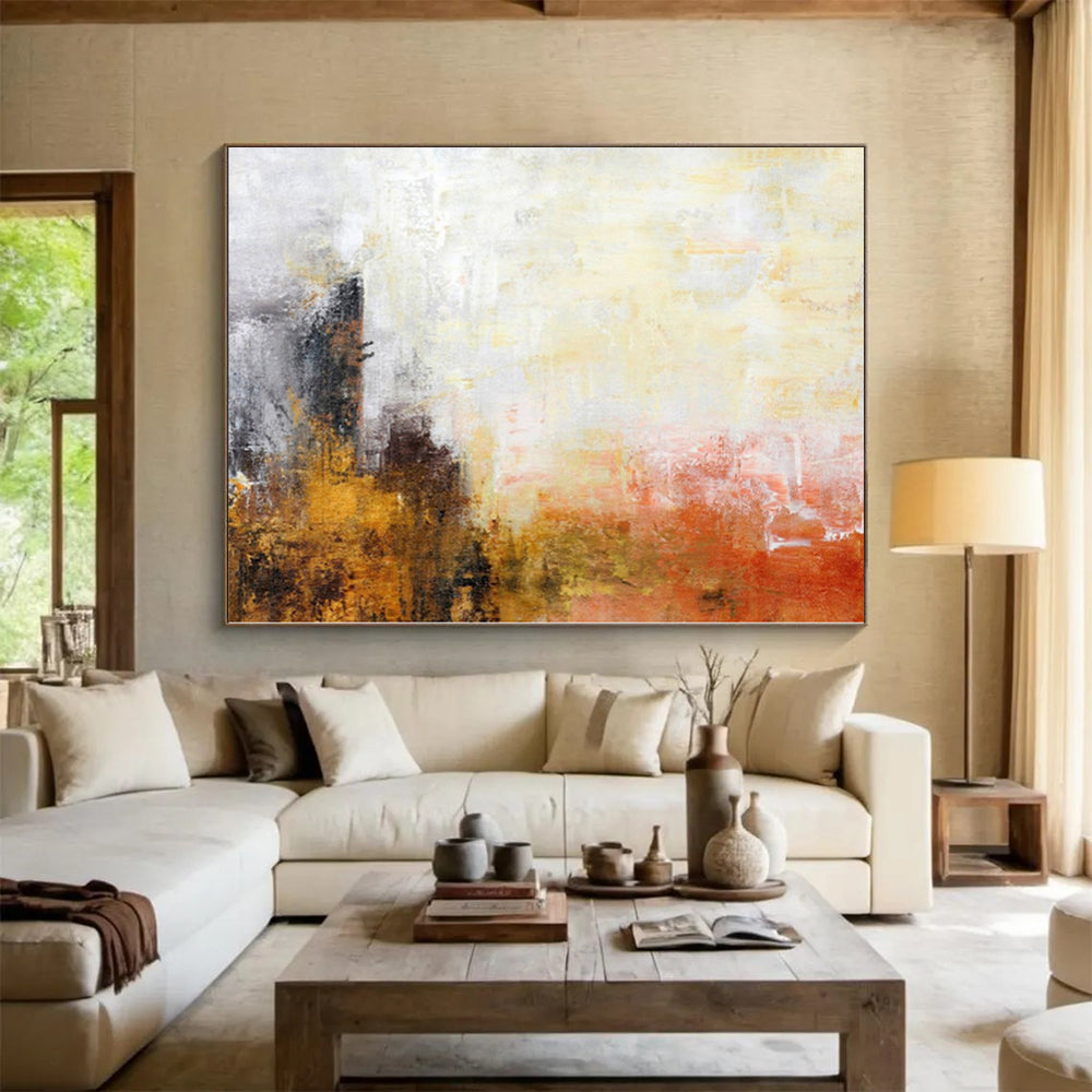 Oversized Abstract Texture Painting - Made to Order Mixed Media for Boutique Hotel Suites