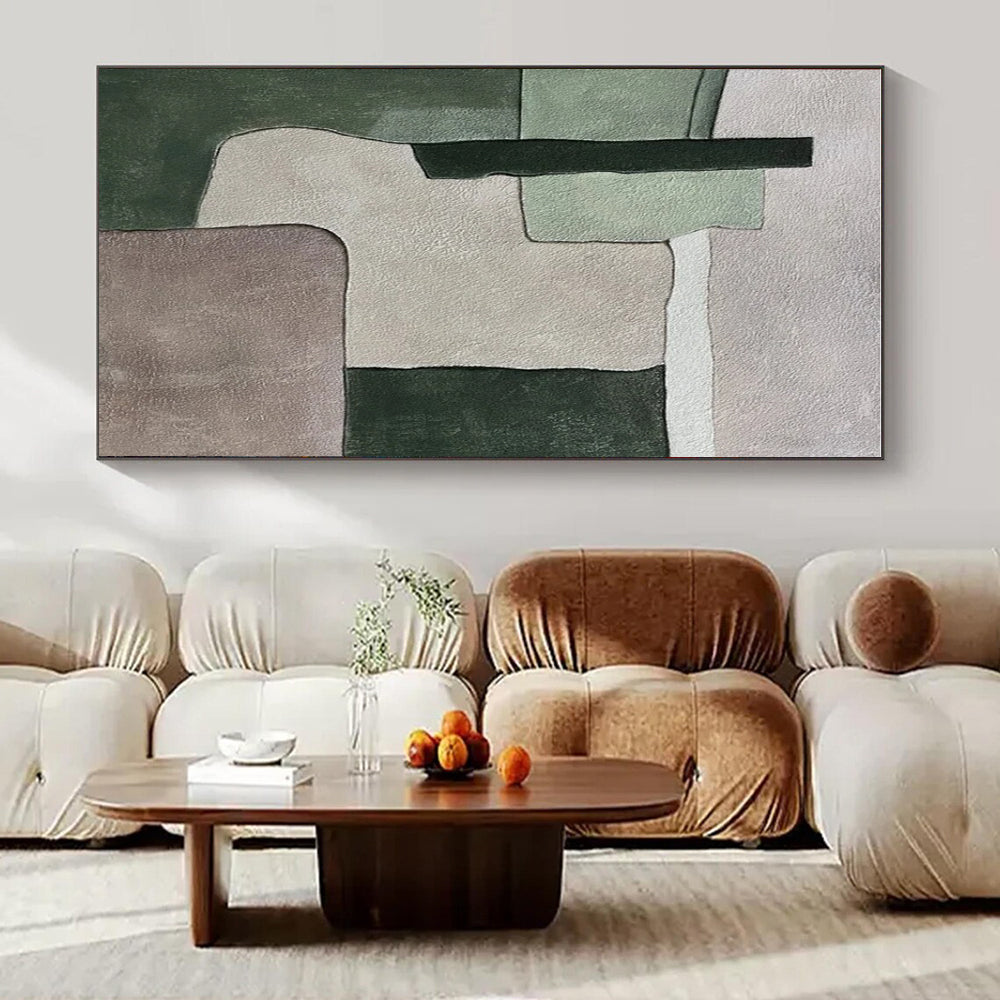 Custom Hand-Painted Abstract Painting for Dining Room & Hotel Rooftop Gardens