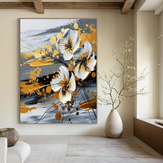 Cozy Cottage Hand-Painted Abstract Wall Decor for Charming Bedrooms