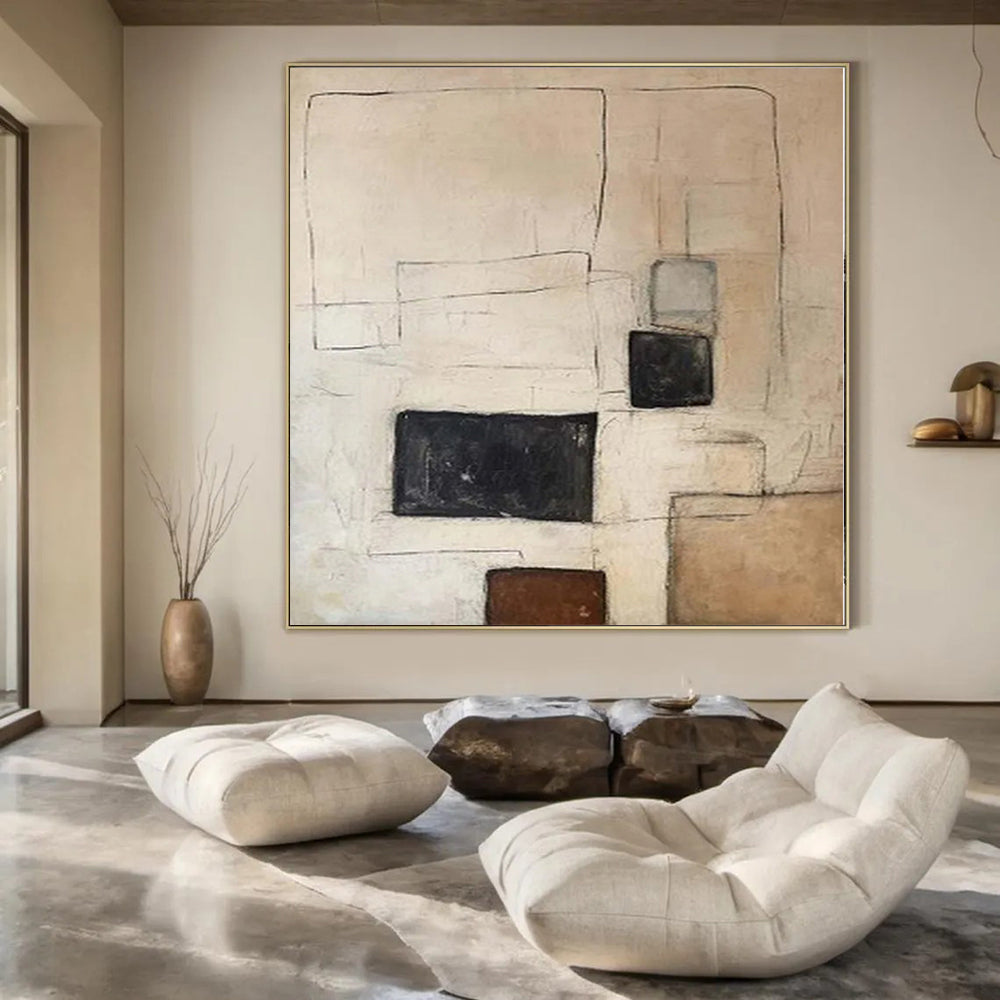 Giant Abstract Painting for Walk-In Closet Interiors - Hand-Painted Acrylic