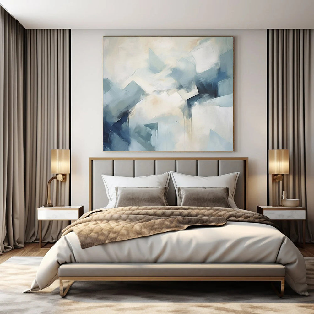 Custom Hand-Painted Abstract Painting for Bedroom and Entryway