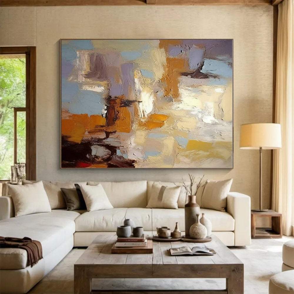 Super-Sized Custom Hand-Painted Abstract Canvas for Kids’ Playroom Reading Nook Wall LargeART0608