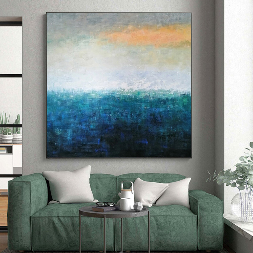 Large-Scale Custom Abstract Wall Art for Laundry Room Feature Wall