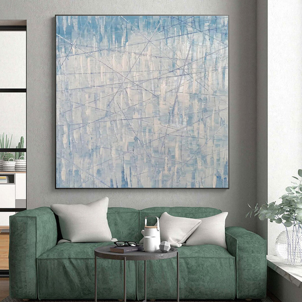 Huge Hand-Painted Abstract Canvas for Attic Storage and Display Wall