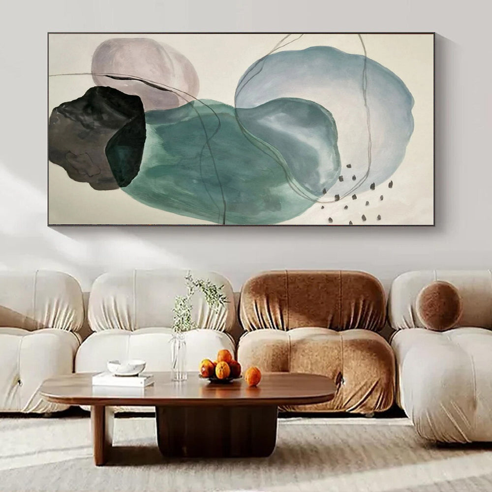 Hand-Painted Custom Abstract Mural for Office Administrative Areas
