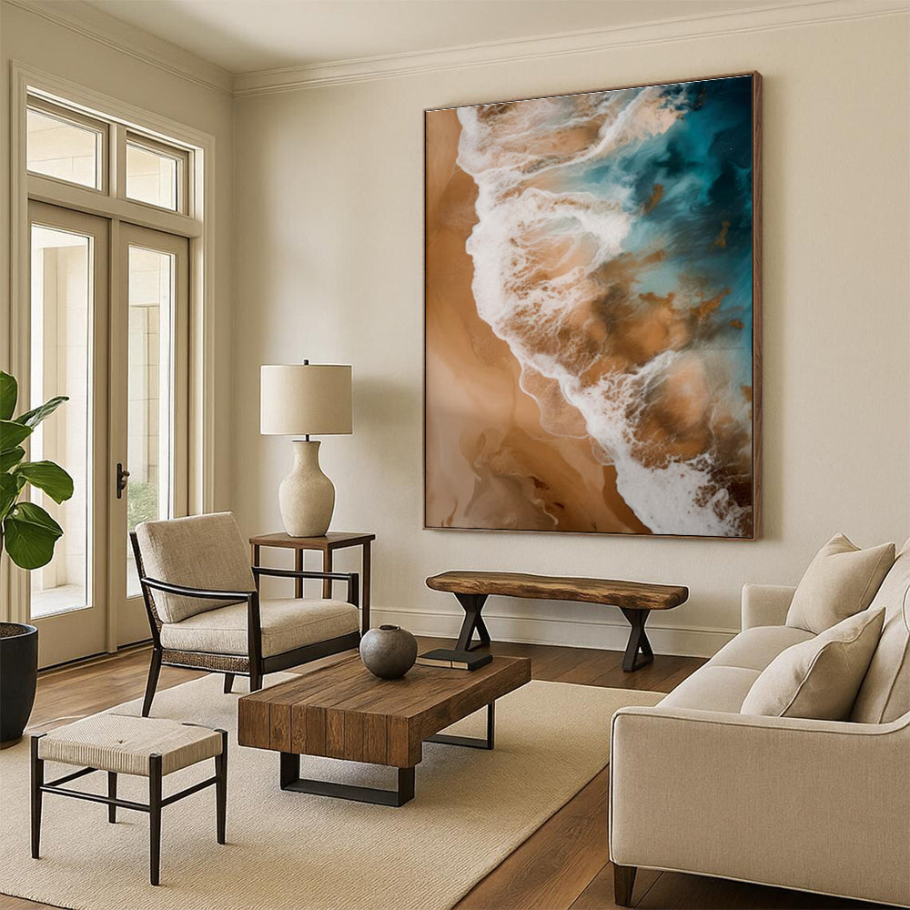 Extra-Huge Contemporary Abstract Painting for Home Library Study Nook Inspiration