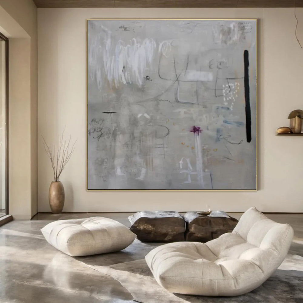 Hand-Painted Personalized Abstract Mural for Living Room & Office