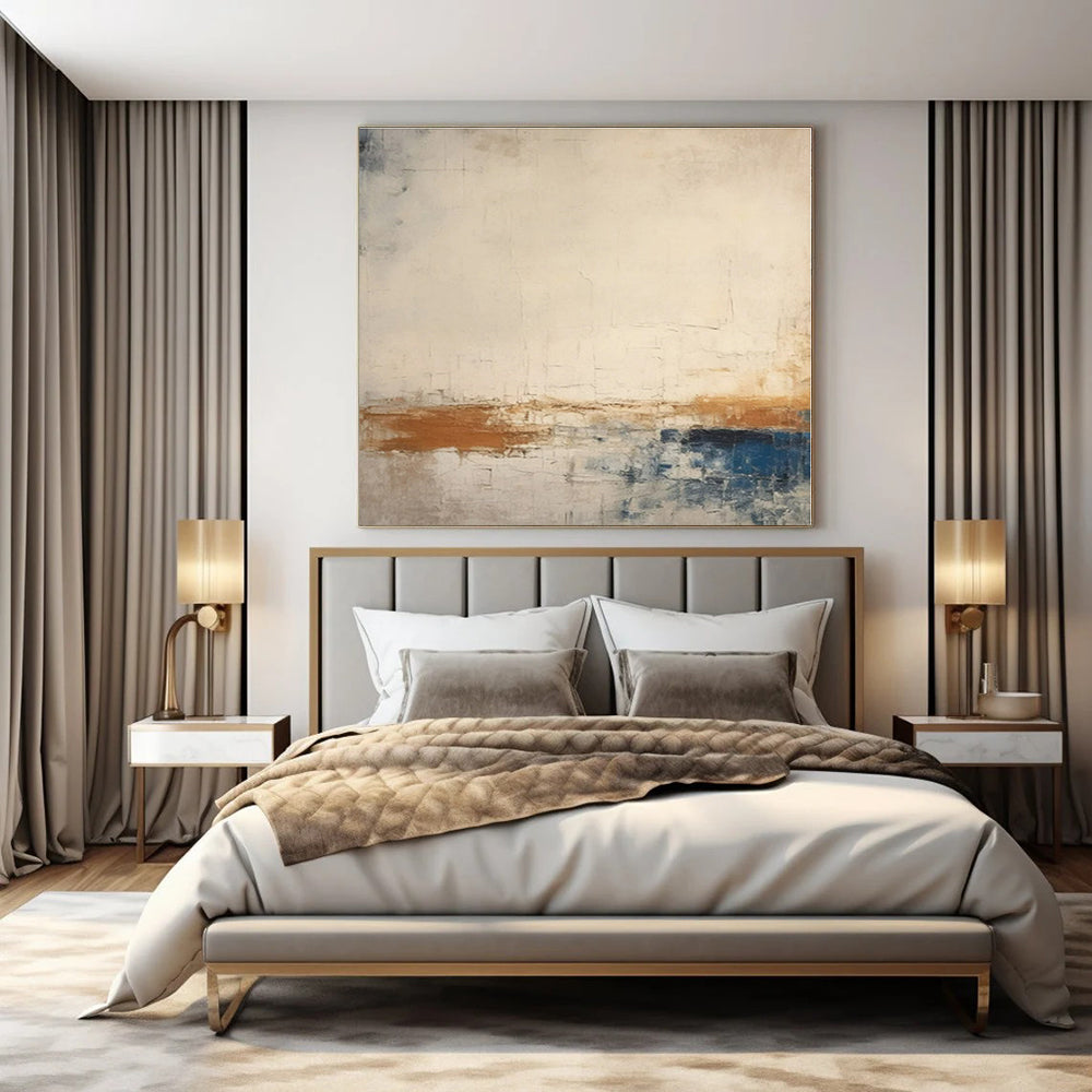 Large-Scale Hand-Painted Abstract Painting for Office and Hotel Conference Rooms