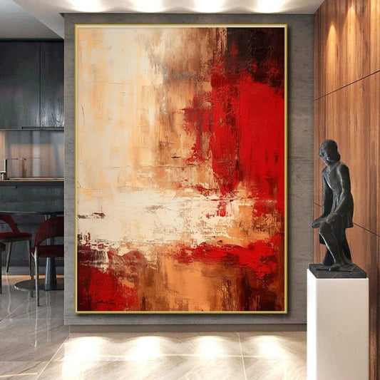 Giant Contemporary Abstract Painting for Home Theater Screen Surround in Modern Setups