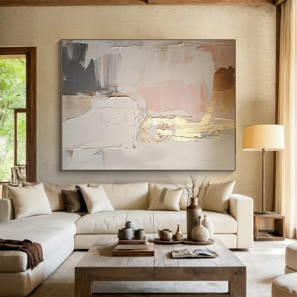 Custom Oversized Hand-Painted Abstract Canvas for Living Room