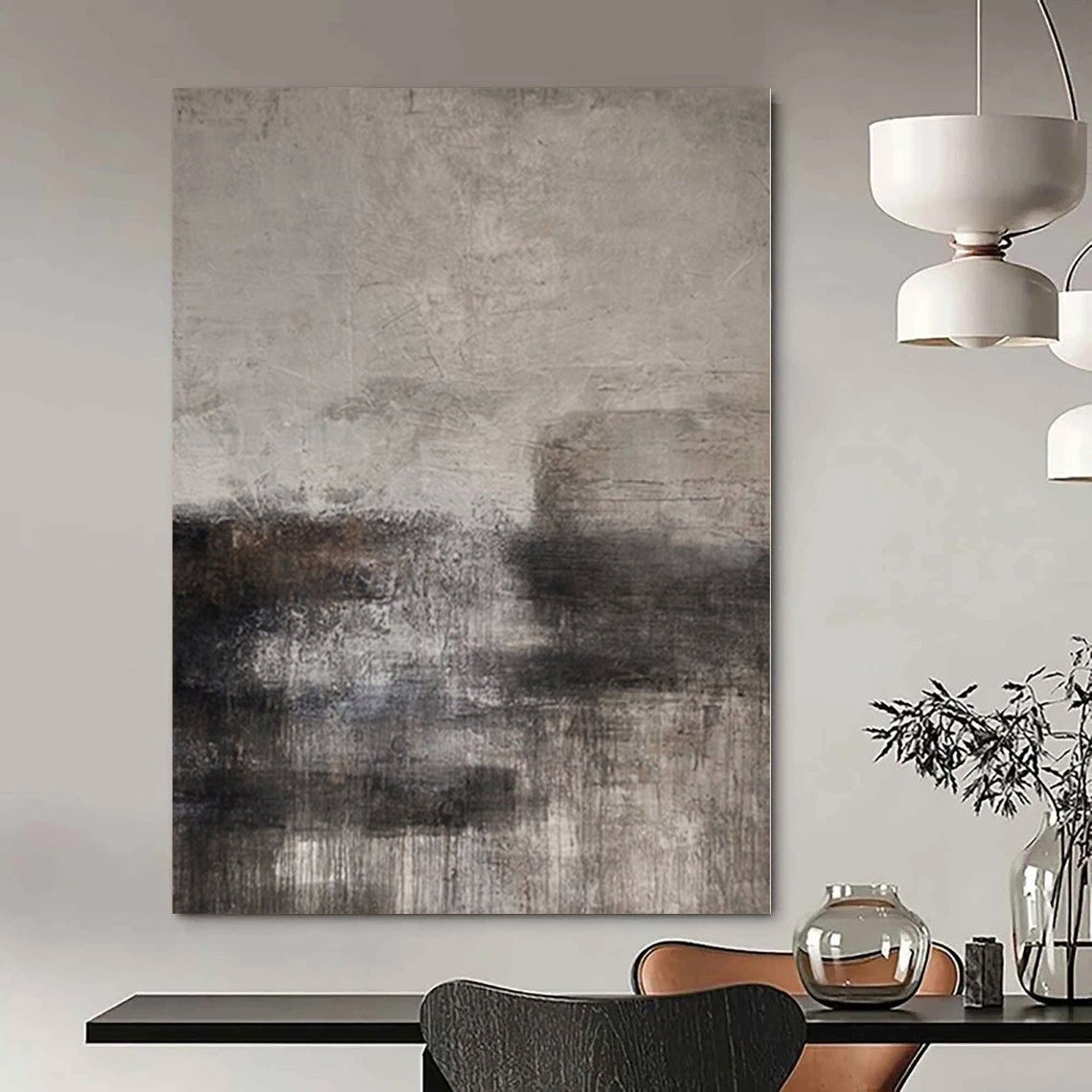 Monumental Handcrafted Abstract Canvas for Cultural Center Atriums