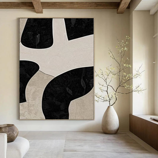 Extra-Huge Hand-Painted Modern Abstract Canvas for Family Home Indoor Pools